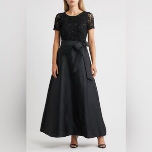 NWOT Pisarro Nights Black Embroidered Midi Dress 12‎ Cocktail Whimsigoth Witchy